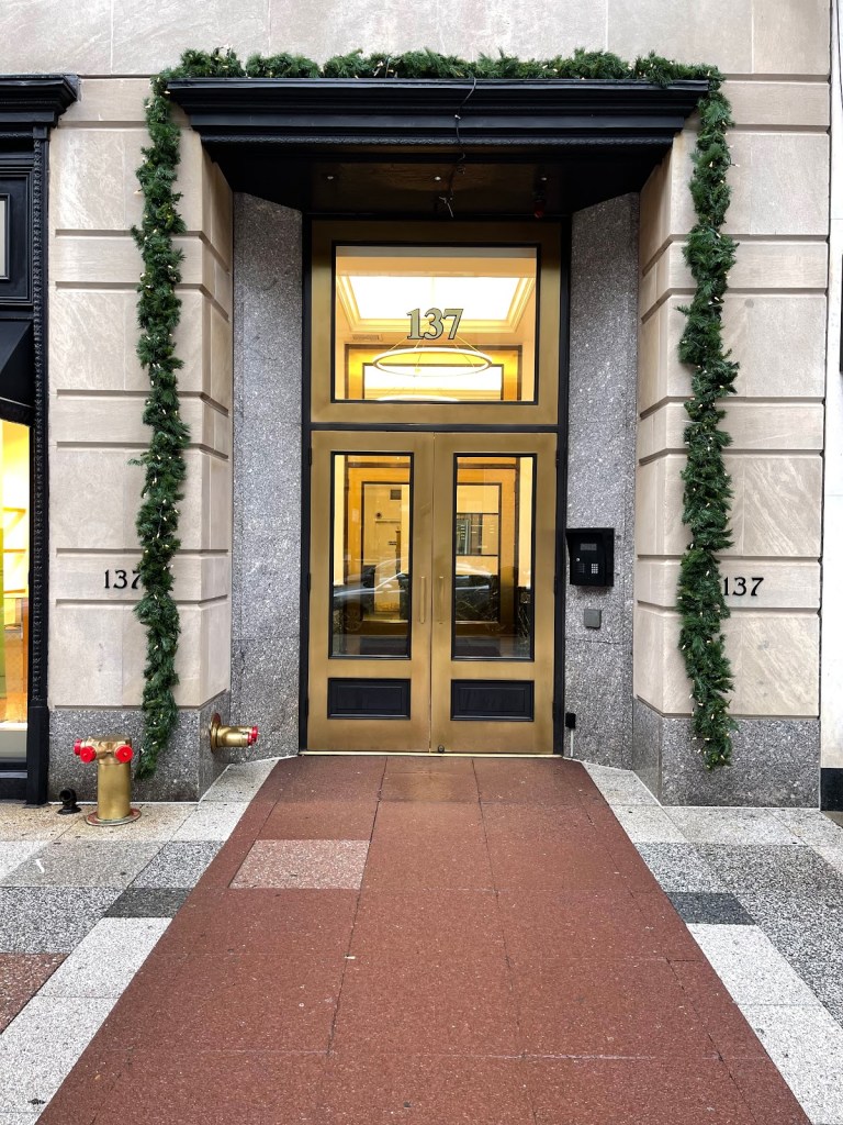Entrance to Bell Chiropractic Boston at 137 Newbury Street, Back Bay, Boston